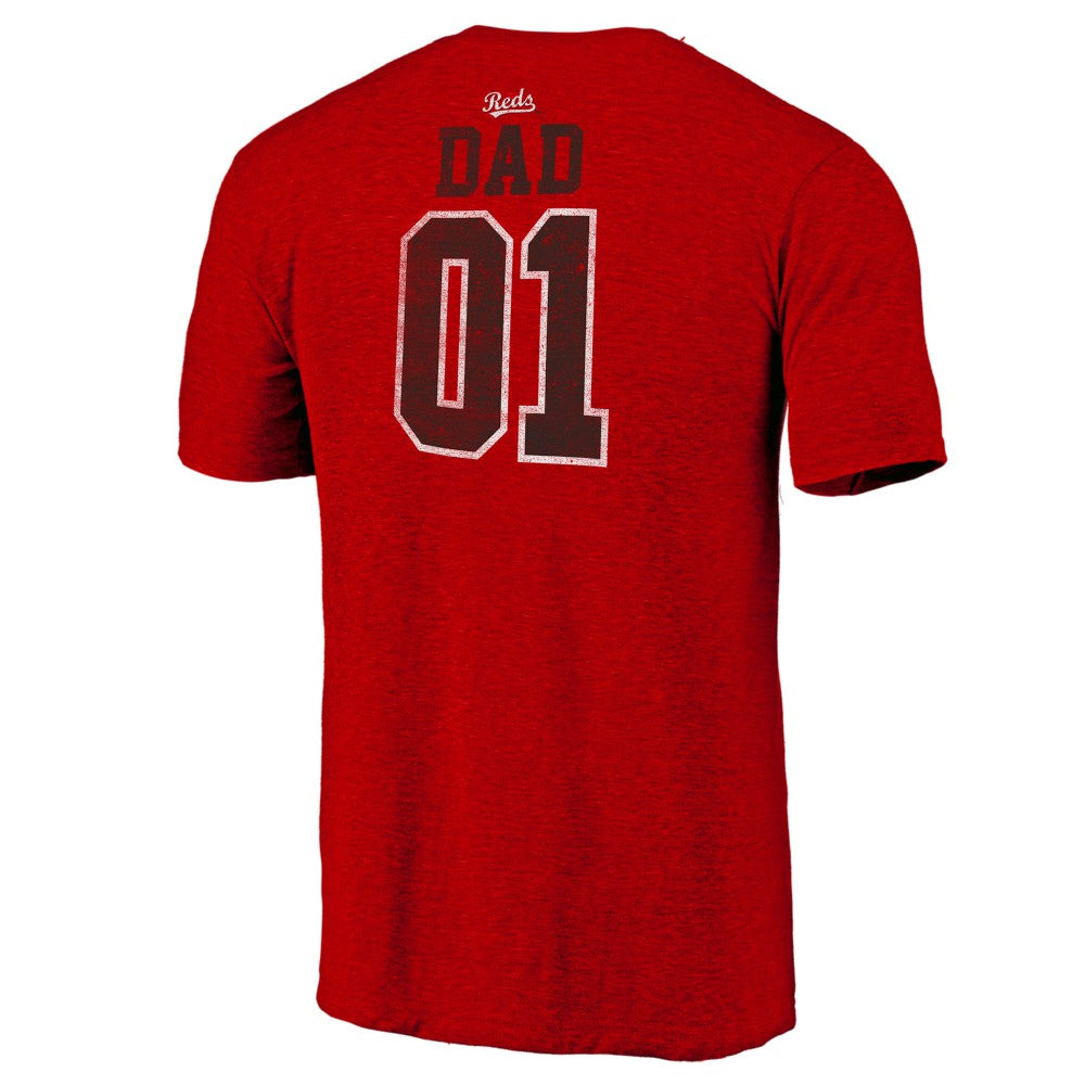 Cincinnati Reds Father's Day Greatest Dad Tri-Blend T-Shirt - Red - MLB Lifestyle