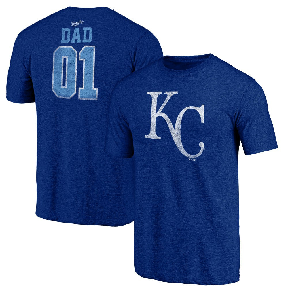 Kansas City Royals Father's Day Greatest Dad Tri-Blend T-Shirt - Royal - MLB Discount