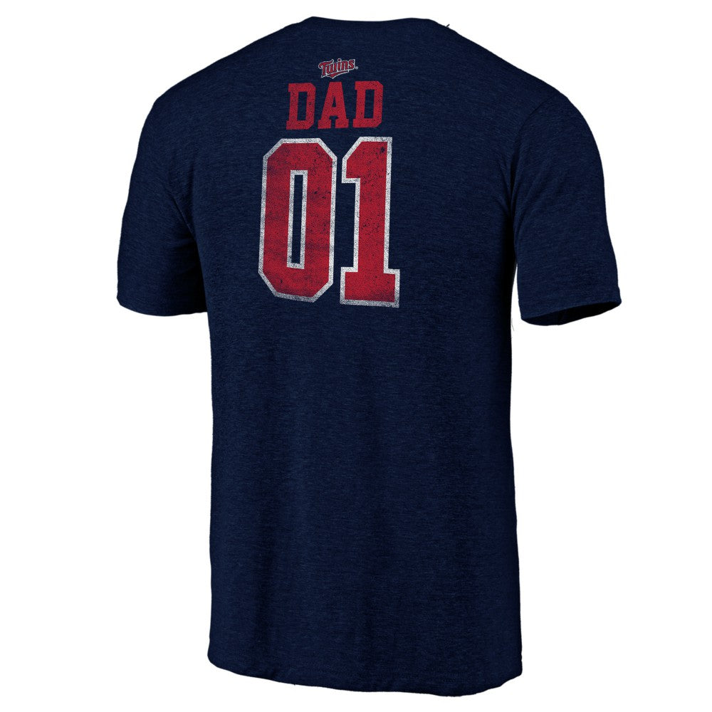 Minnesota Twins Father's Day Greatest Dad Tri-Blend T-Shirt - Navy - MLB Discount