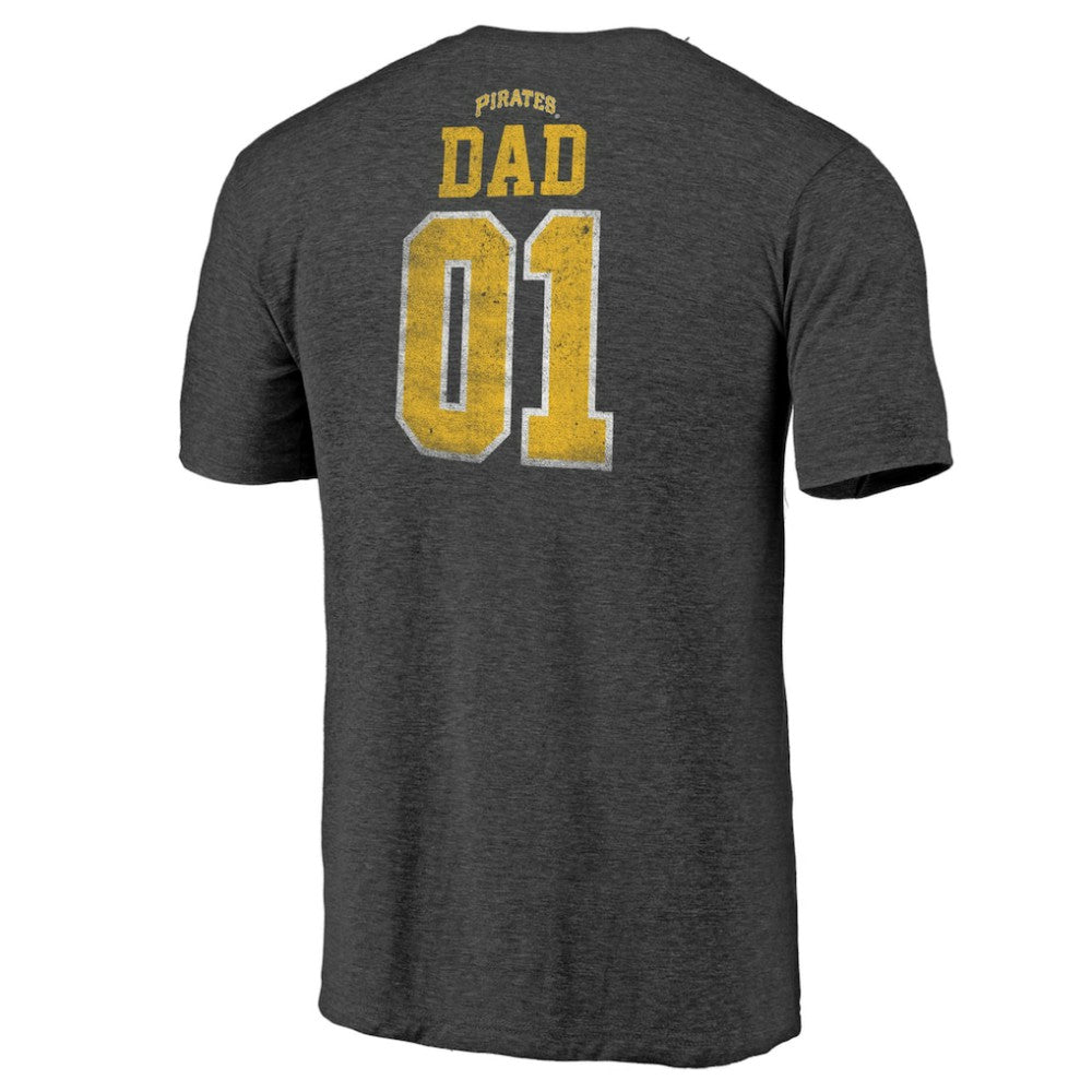 Pittsburgh Pirates Father's Day Greatest Dad Tri-Blend T-Shirt - Black - MLB Discount