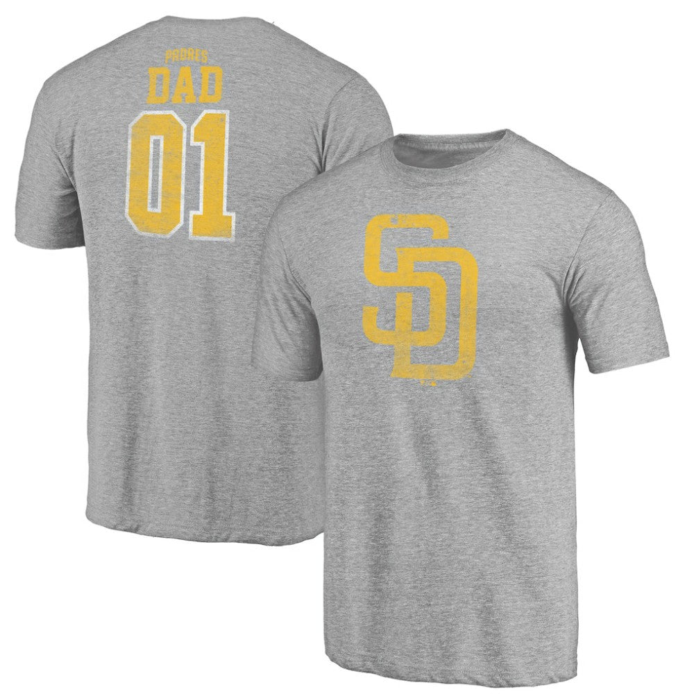 San Diego Padres Father's Day Greatest Dad Tri-Blend T-Shirt - Gray - MLB Sale