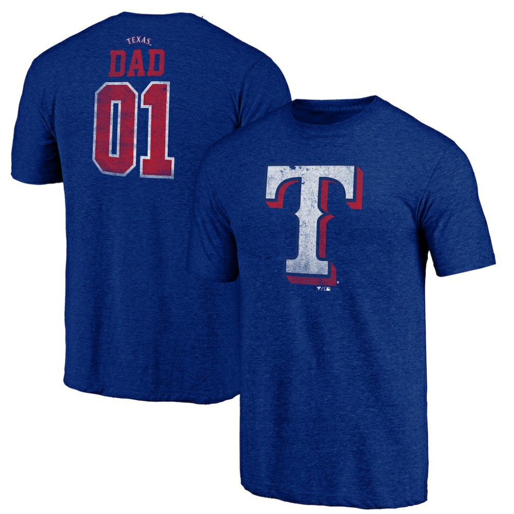 Texas Rangers Father's Day Greatest Dad Tri-Blend T-Shirt - Royal - MLB on Sale