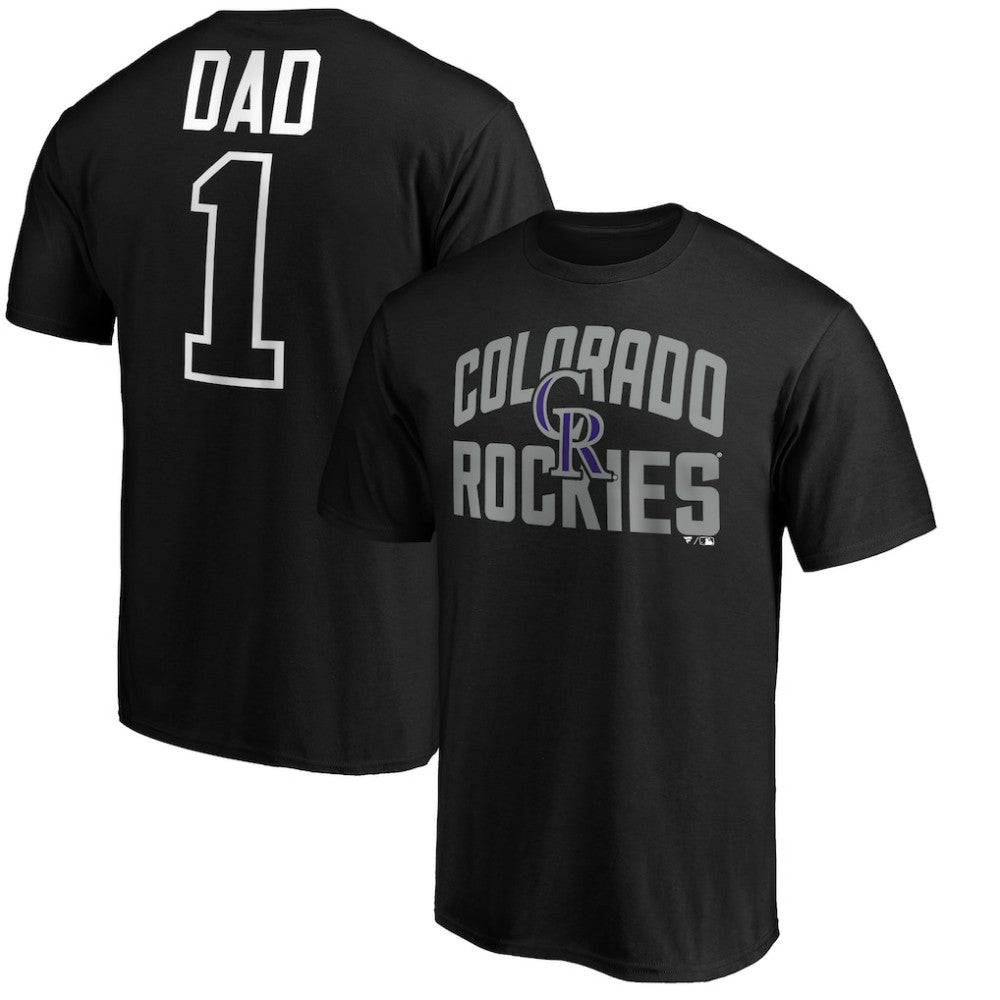 Colorado Rockies Father's Day #1 Dad T-Shirt - Black - MLB Discount