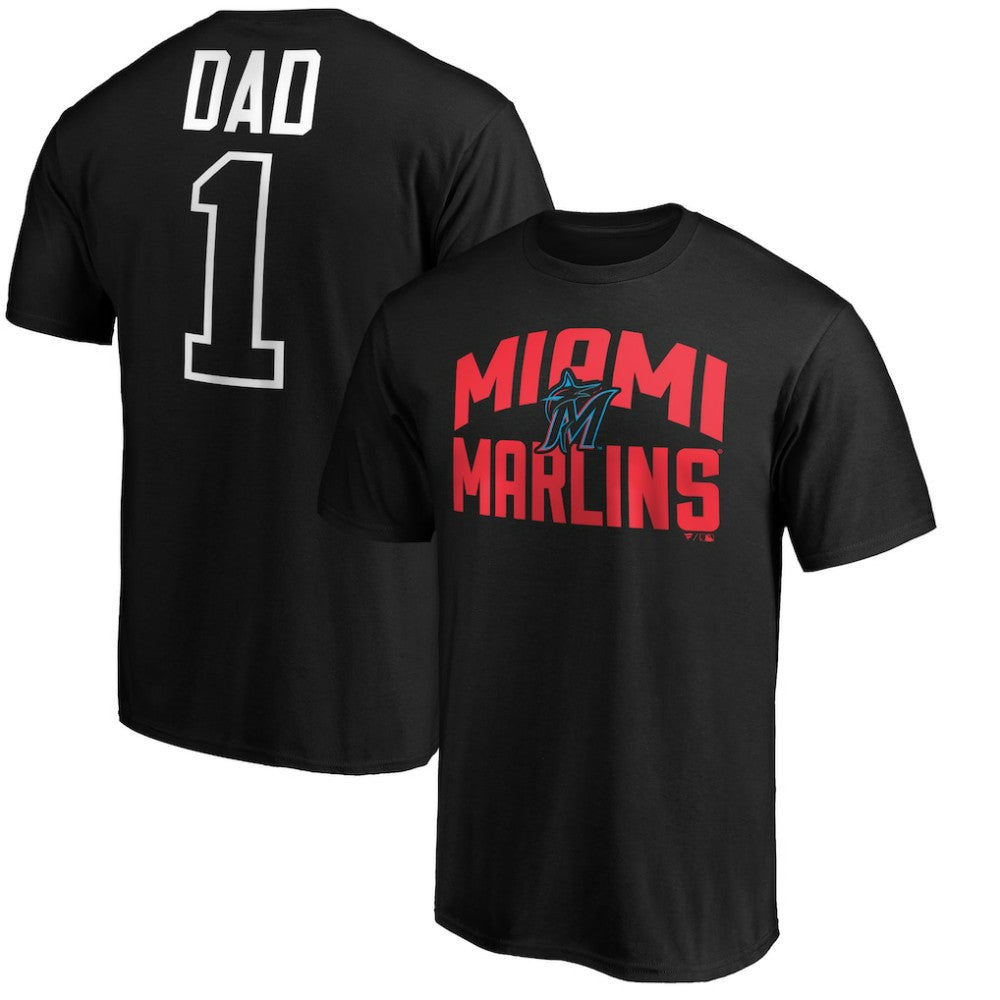 Miami Marlins Father's Day #1 Dad T-Shirt - Black - MLB on Sale