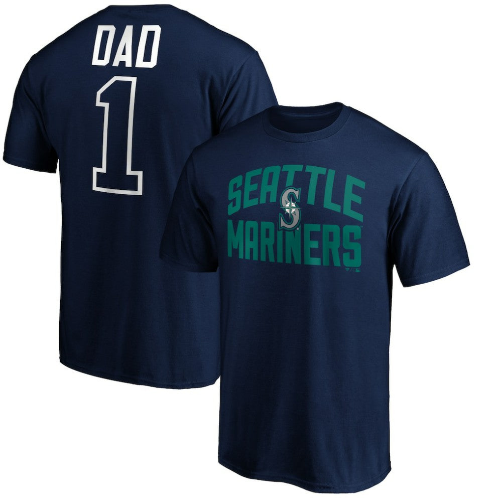 Seattle Mariners Father's Day #1 Dad T-Shirt - Navy - MLB Discount