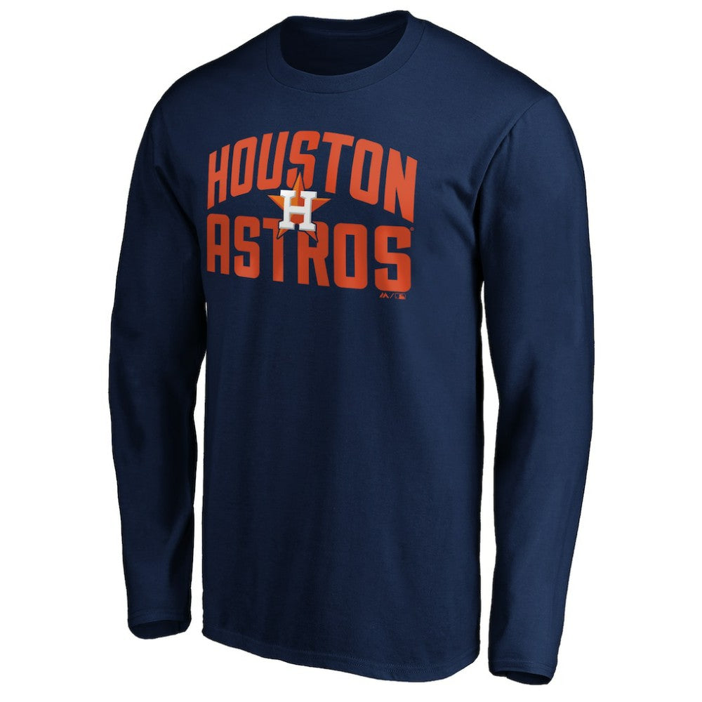 Houston Astros Father's Day #1 Dad Long Sleeve T-Shirt - Navy - MLB Sale