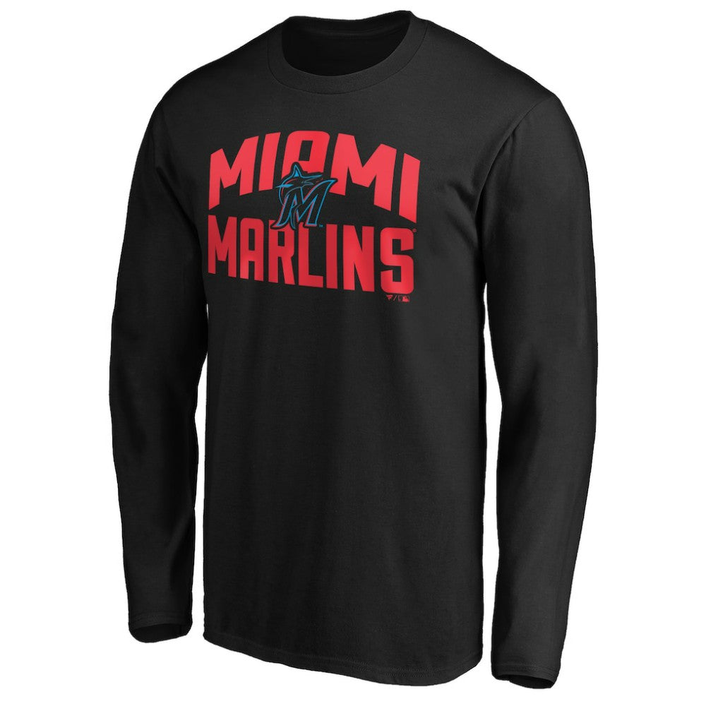 Miami Marlins Father's Day #1 Dad Long Sleeve T-Shirt - Black - MLB Online