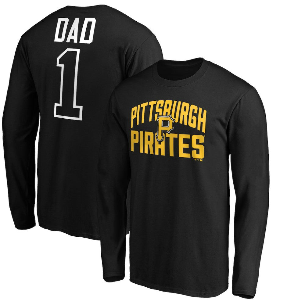 Pittsburgh Pirates Father's Day #1 Dad Long Sleeve T-Shirt - Black - MLB on Sale