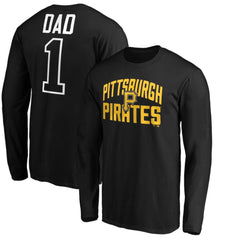 Pittsburgh Pirates Father's Day #1 Dad Long Sleeve T-Shirt - Black - MLB on Sale