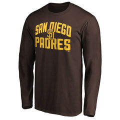 San Diego Padres Father's Day #1 Dad Long Sleeve T-Shirt - Brown - MLB Lifestyle