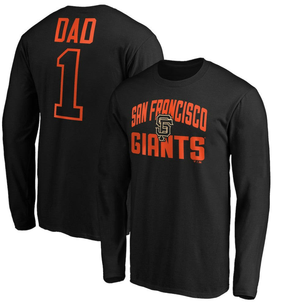 San Francisco Giants Father's Day #1 Dad Long Sleeve T-Shirt - Black - MLB on Sale