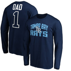 Tampa Bay Rays Father's Day #1 Dad Long Sleeve T-Shirt - Navy - MLB Discount