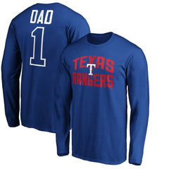 Texas Rangers Father's Day #1 Dad Long Sleeve T-Shirt - Royal - MLB Online