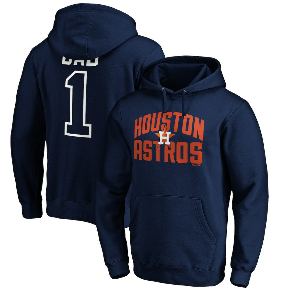 Houston Astros Father's Day #1 Dad Pullover Hoodie - Navy - MLB Discount