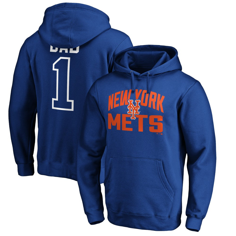New York Mets Father's Day #1 Dad Pullover Hoodie - Royal - MLB Sale