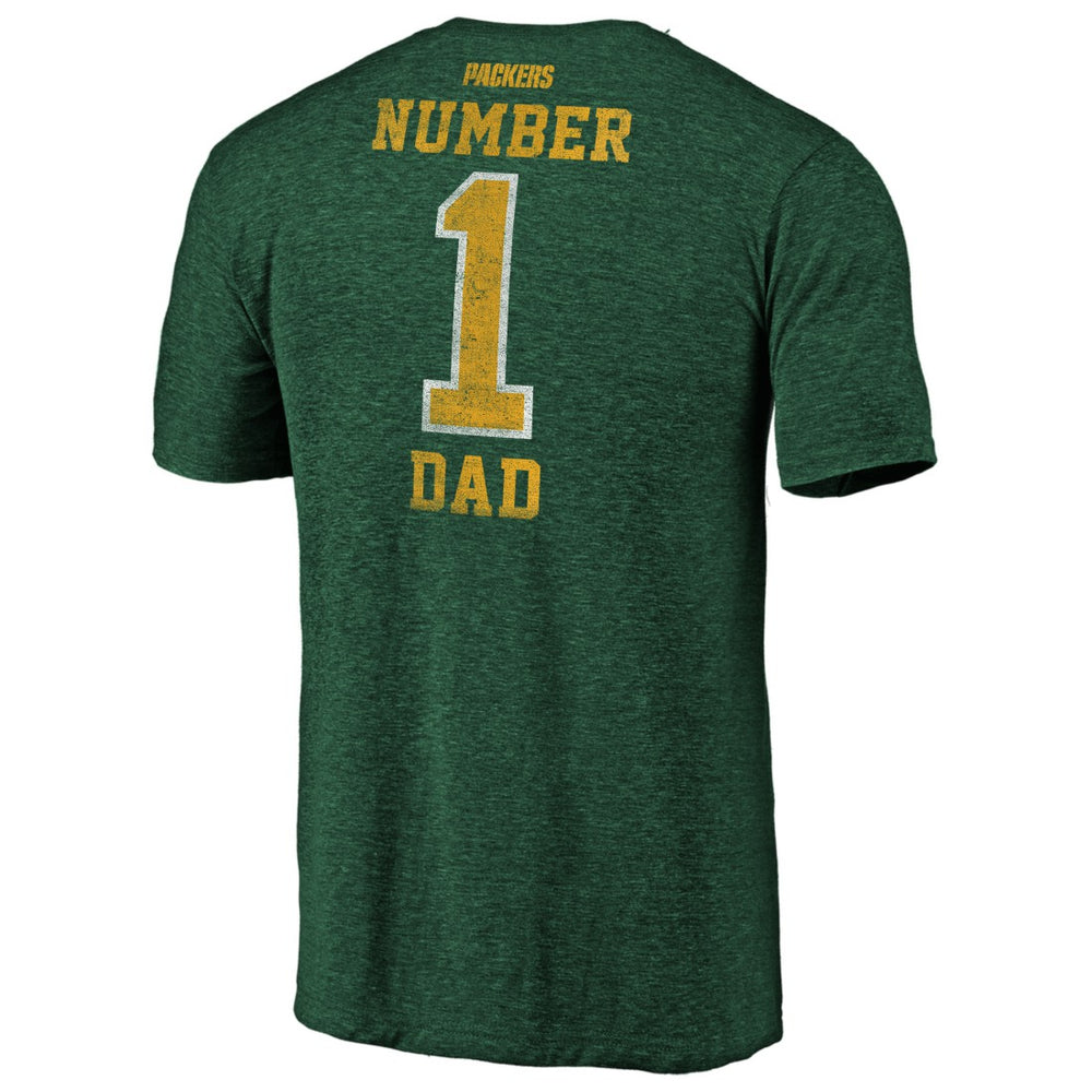Green Bay Packers #1 Dad Team Logo T-Shirt Green