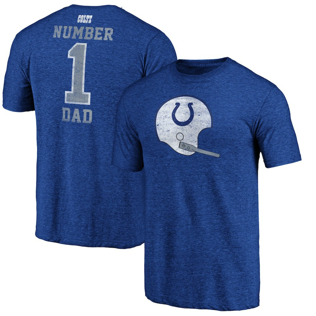Indianapolis Colts #1 Dad Team Logo T-Shirt Royal