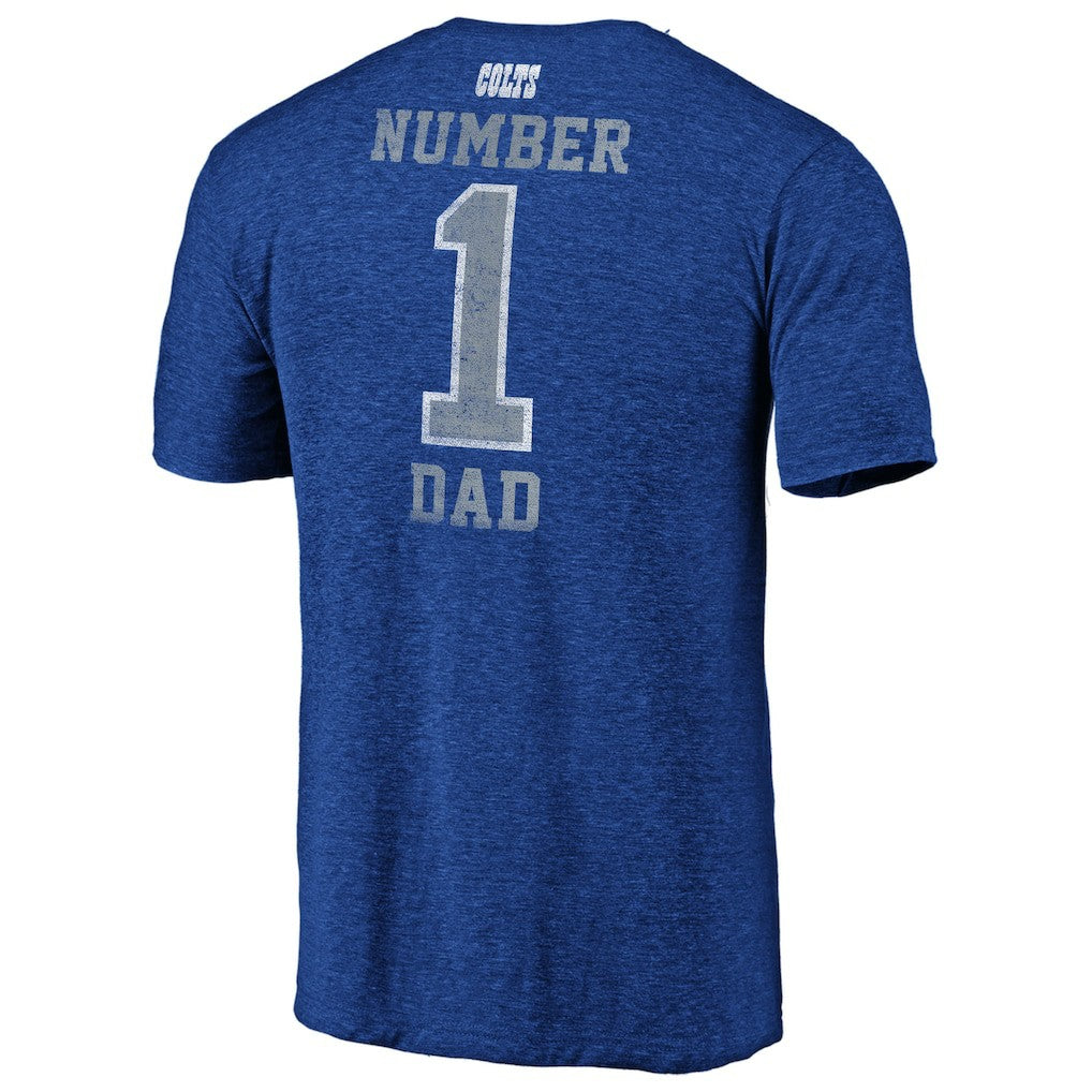 Indianapolis Colts #1 Dad Team Logo T-Shirt Royal