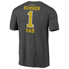 Pittsburgh Steelers #1 Dad Team Logo T-Shirt Charcoal