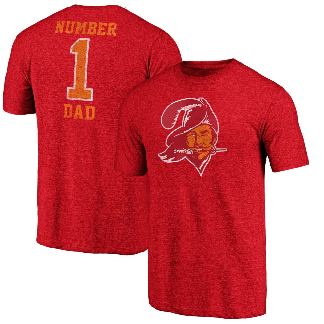 Tampa Bay Buccaneers #1 Dad Team Logo T-Shirt Red
