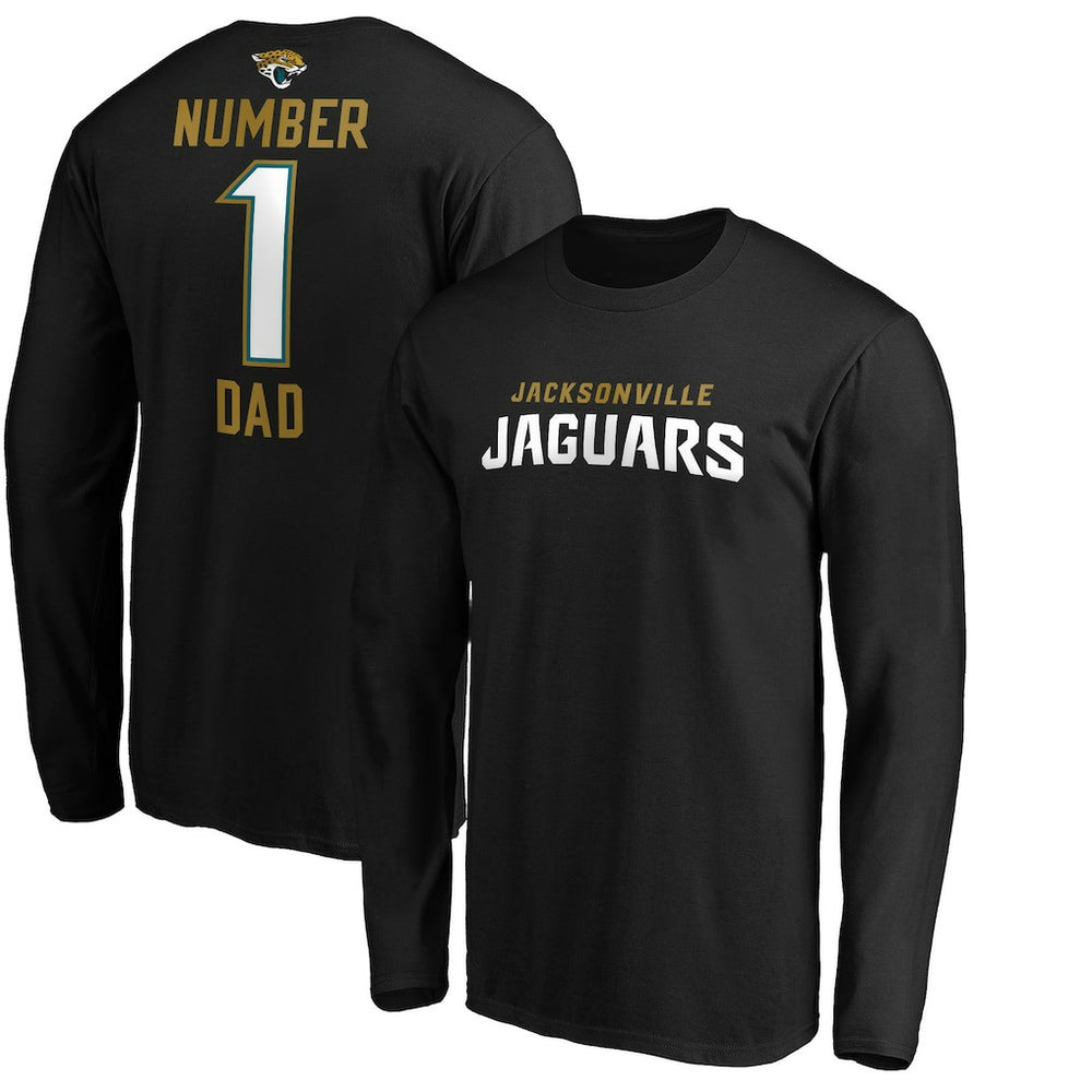 Jacksonville Jaguars #1 Dad Long Sleeve Team Logo T-Shirt Black