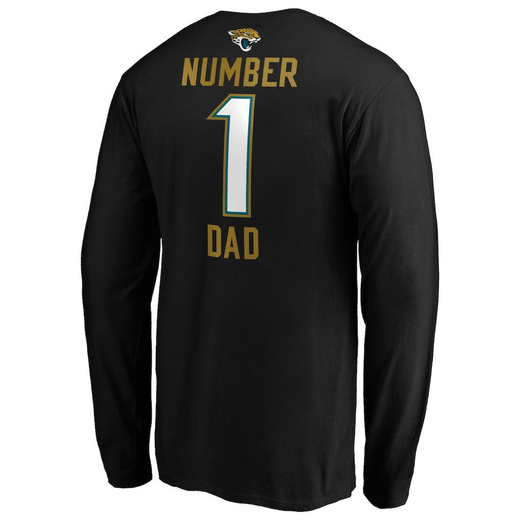 Jacksonville Jaguars #1 Dad Long Sleeve Team Logo T-Shirt Black