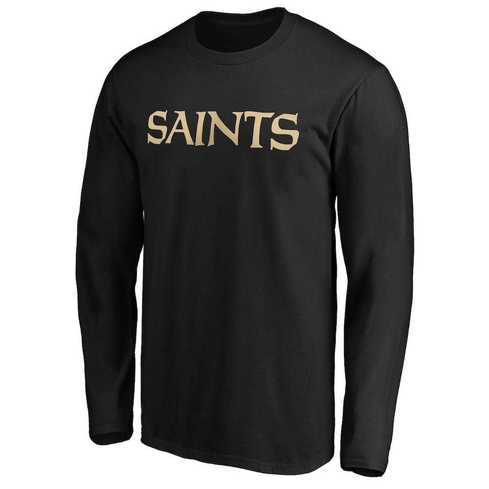 New Orleans Saints #1 Dad Long Sleeve Team Logo T-Shirt Black