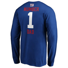 New York Giants #1 Dad Long Sleeve Team Logo T-Shirt Royal