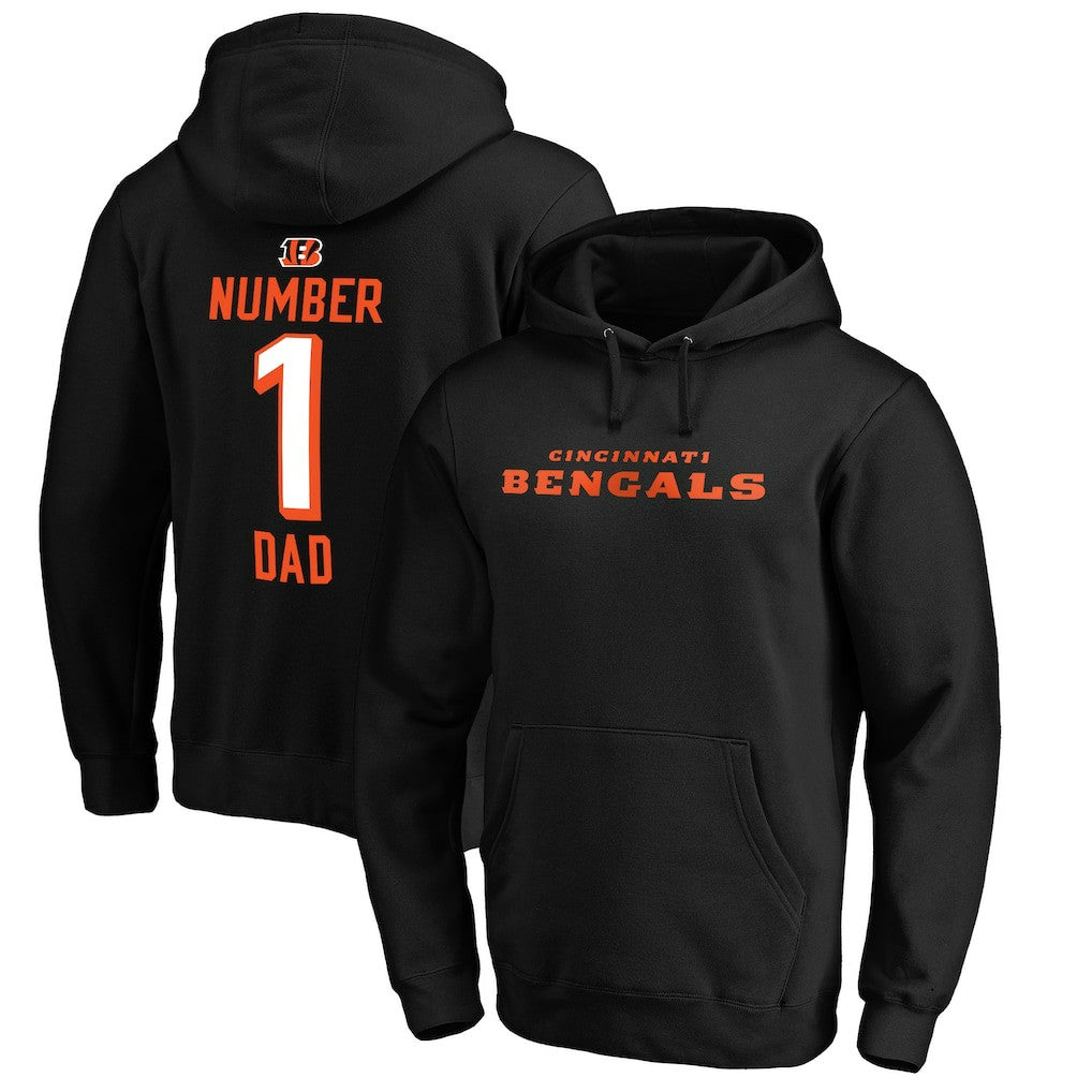Cincinnati Bengals #1 Dad Pullover Hoodie Black