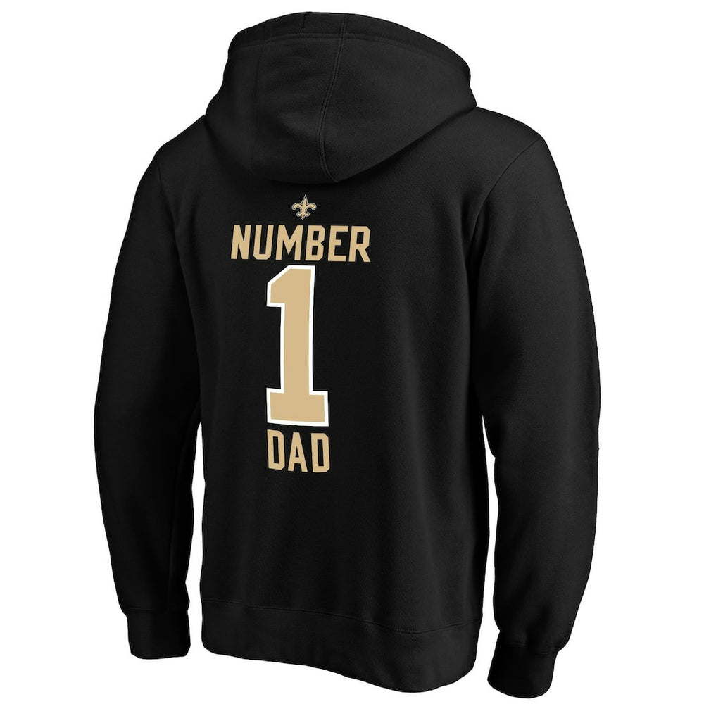 New Orleans Saints #1 Dad Pullover Hoodie Black