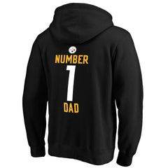 Pittsburgh Steelers #1 Dad Pullover Hoodie Black