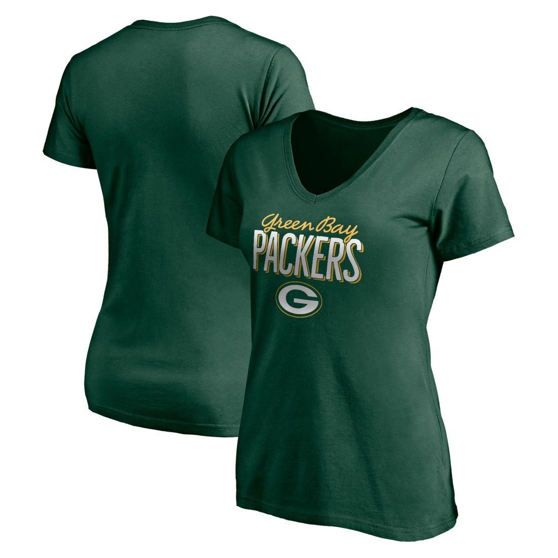 Fanatics Green Bay Packers Women's Nostalgia V-Neck T-Shirt Green