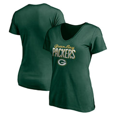 Fanatics Green Bay Packers Women's Nostalgia V-Neck T-Shirt Green