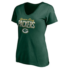 Fanatics Green Bay Packers Women's Nostalgia V-Neck T-Shirt Green