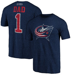 Columbus Blue Jackets Greatest Dad Tri-Blend T-Shirt - Navy - NHL 3990258
