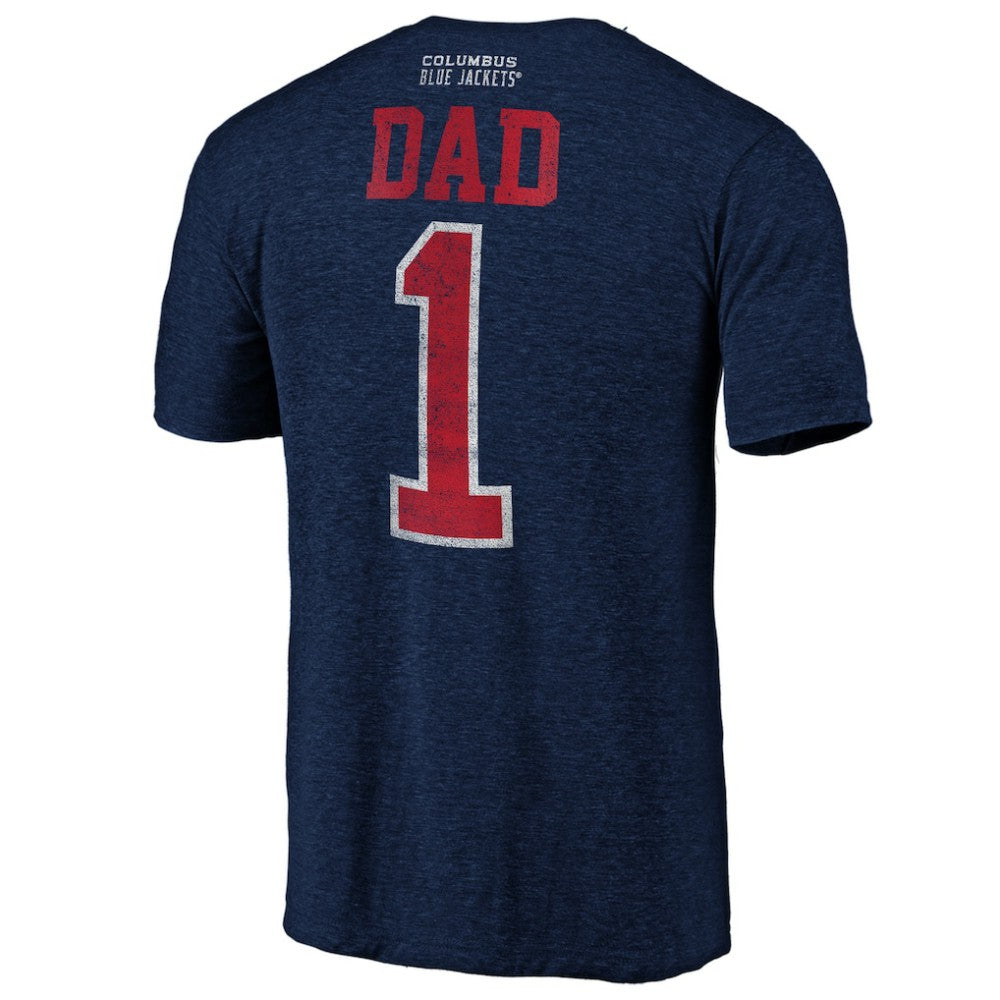Columbus Blue Jackets Greatest Dad Tri-Blend T-Shirt - Navy - NHL 3990258