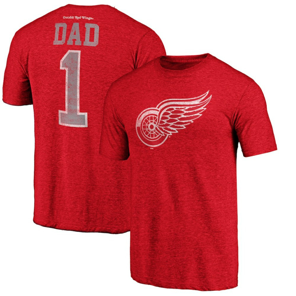 Detroit Red Wings Greatest Dad Tri-Blend T-Shirt - Red - NHL 3990260
