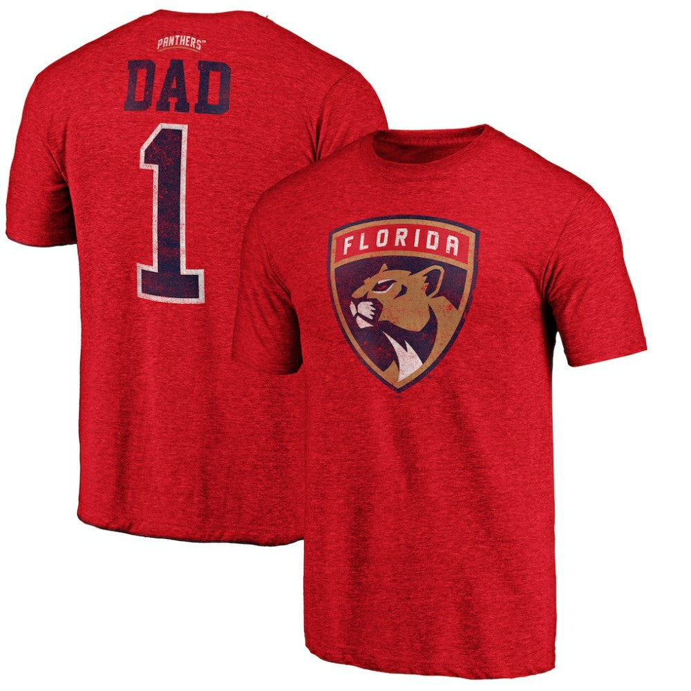Florida Panthers Greatest Dad Tri-Blend T-Shirt - Red - NHL 3990262