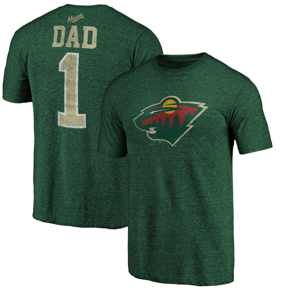 Minnesota Wild Greatest Dad Tri-Blend T-Shirt - Green - NHL 3990263