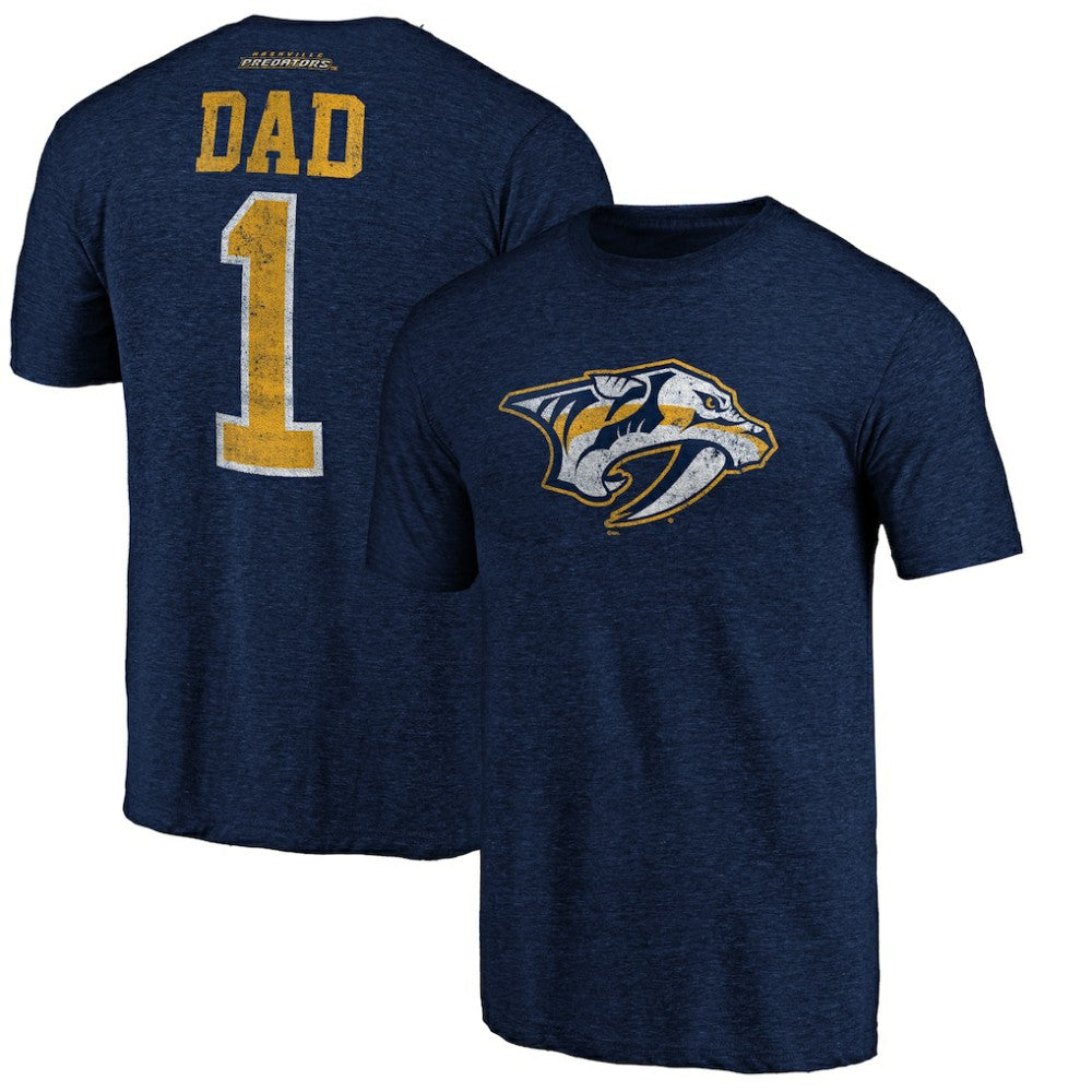 Nashville Predators Greatest Dad Tri-Blend T-Shirt - Navy - NHL 3990265