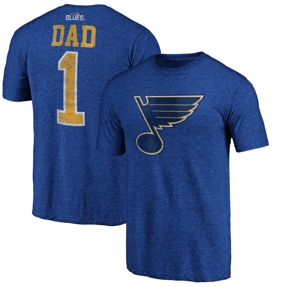 St. Louis Blues Greatest Dad Tri-Blend T-Shirt - Blue - NHL 3990272