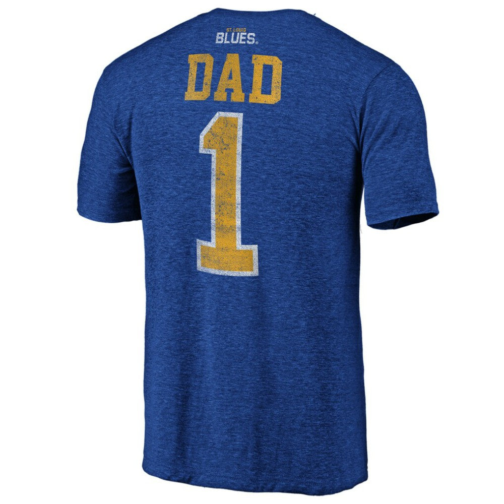 St. Louis Blues Greatest Dad Tri-Blend T-Shirt - Blue - NHL 3990272
