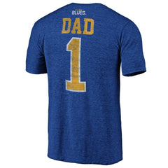 St. Louis Blues Greatest Dad Tri-Blend T-Shirt - Blue - NHL 3990272