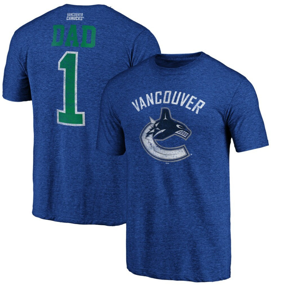 Vancouver Canucks Greatest Dad Tri-Blend T-Shirt - Blue - NHL 3990275