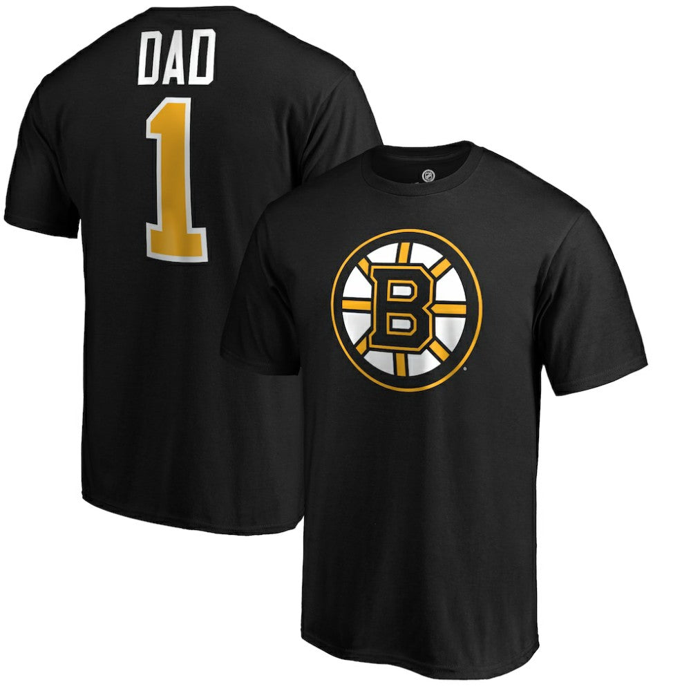 Boston Bruins #1 Dad Logo T-Shirt - Black - NHL 3990281
