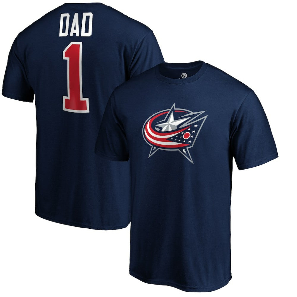 Columbus Blue Jackets #1 Dad T-Shirt - Navy - NHL 3990287