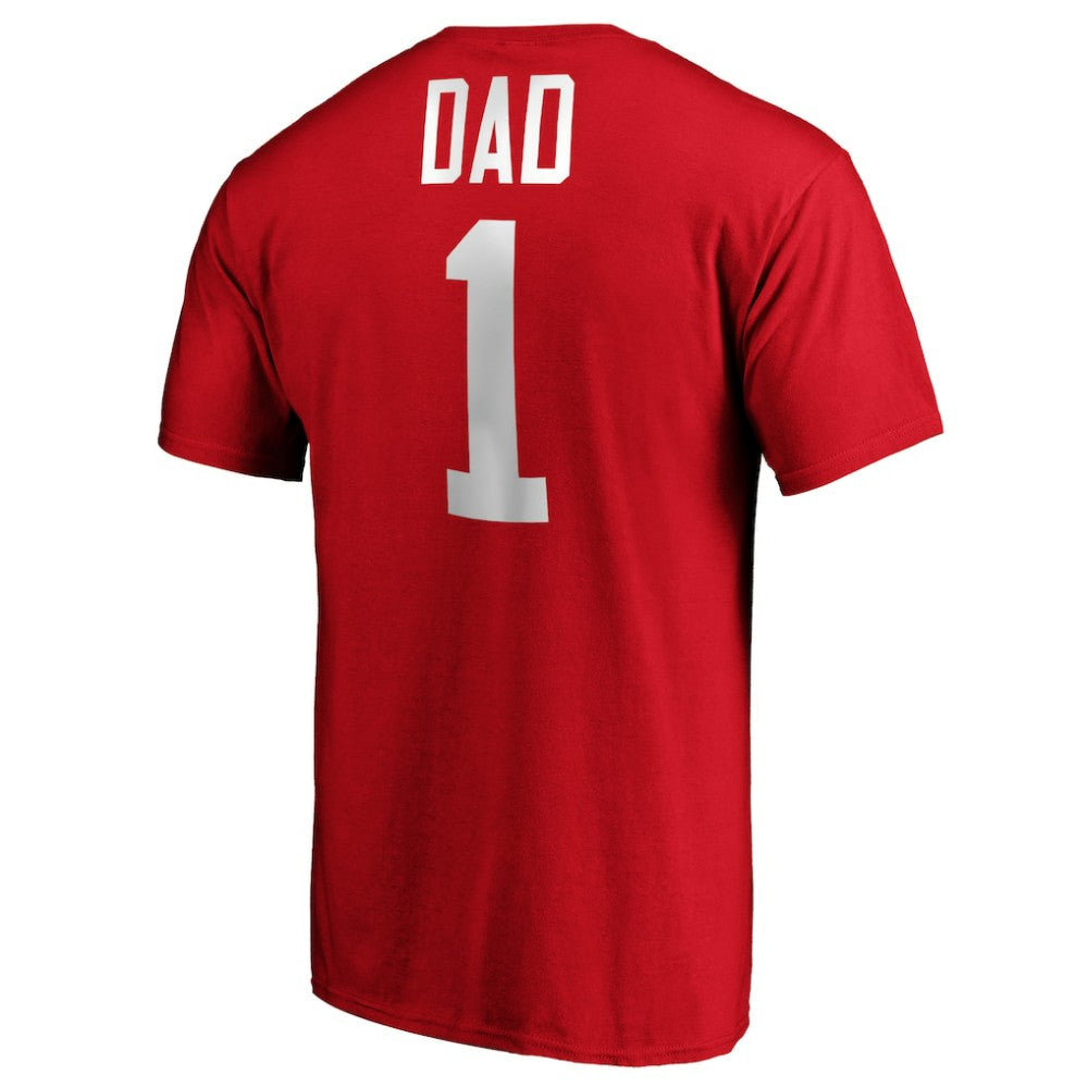 Detroit Red Wings #1 Dad T-Shirt - Red - NHL 3990289
