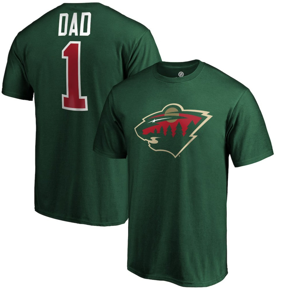 Minnesota Wild #1 Dad T-Shirt - Green - NHL 3990293