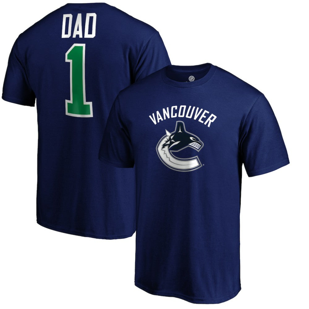 Vancouver Canucks #1 Dad T-Shirt - Blue - NHL 3990306