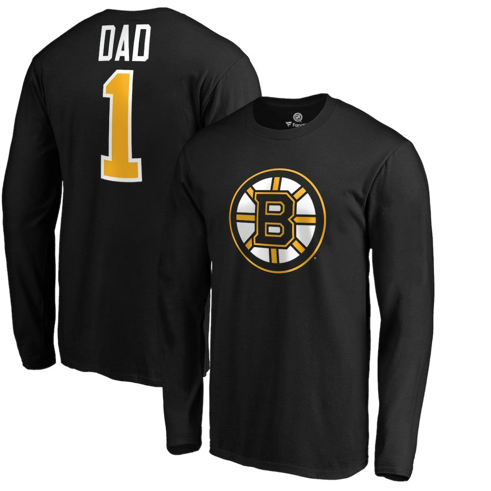 Boston Bruins #1 Dad Long Sleeve T-Shirt - Black - NHL 3990312